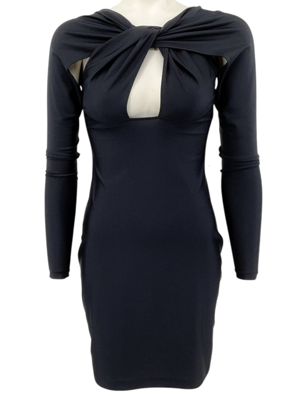 Coperni Black Jersey Twist Bodycon Dress